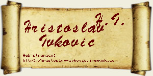 Hristoslav Ivković vizit kartica